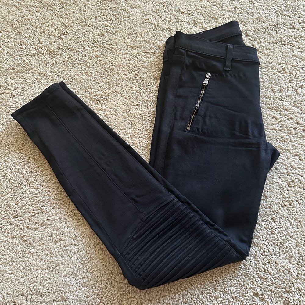 Hudson Jeans Black Skinny Moto-Style Denim